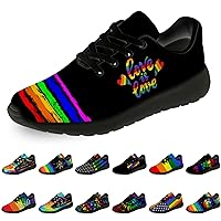 LGBTQ Shoes for Men Women Running Shoes Womens Mens Walking Tennis Sneakers LGBT Rainbow Gay LGBTQ Flag Shoes Gifts