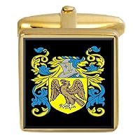 Egleston England Family Crest Surname Coat Of Arms Gold Cufflinks Engraved Box