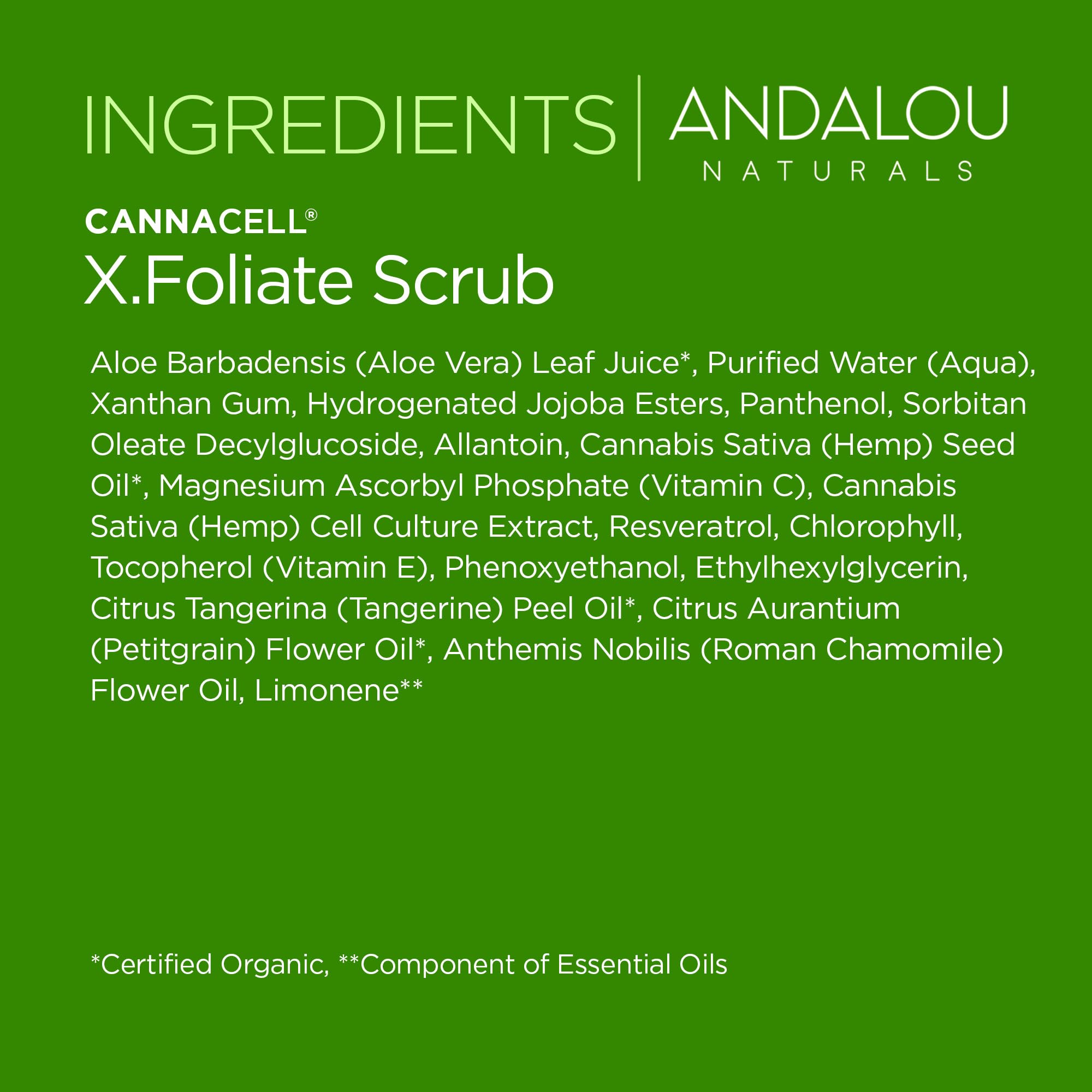 Andalou Naturals CannaCell X.Foliate Scrub, White, 1.7 Ounces