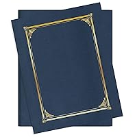 Geographics Classic Linen Document Covers, 12.5” x 9.75”, Navy Bue (25 Pack)