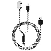 2 in 1 Watch Charging Cable, Nylon Braided Watch Charging Station, Magnetic USB Charger for iWatch 1.2 Metre Cable, Watch Charging Cable Compatible with Apple Watch Series 9/8/7/6/5/4/3/2/1/Ultra