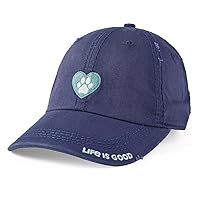 Life is Good Standard Adult Chill Cap-Adjustable Embroidered Graphic Baseball Hat for Men and Women, One Size, Animal Heart Darkest Blue