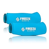 FreezeSleeve 2 Pack Ice & Heat Therapy Sleeve- Reusable, Flexible Gel Hot/Cold Pack, 360 Coverage for Knee, Elbow, Ankle, Wrist- X-Large, Turquoise