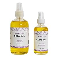 Lavender Body Oil | Ultra-Moisturizing | Wildly Luxurious - All-Natural, Hypoallergenic Bath, Body, & Massage Oil - Handmade in USA by DAYSPA Body Basics (8 oz.)