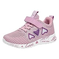 Kids Children Sports Shoes Spring/Summer Colorful Mesh Heart Shaped Pattern Letter Printed Casual Shoes Child Sneaker