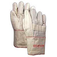 MAGID 598JKSGT Extra Heavy Hot Mill Gloves with Twaron Lining, XL, Off White/Red (Pack of 12)
