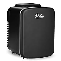 Simple Deluxe Mini Fridge, 4L/6 Can Portable Cooler & Warmer Freon-Free Small Refrigerator Provide Compact Storage for Skincare, Beverage, Food, Cosmetics, Black