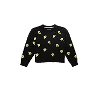 Tommy Hilfiger Girls' Adaptive Floral Sweater with Velcro Brand Closure