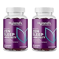 Hyland's Naturals Rest & Fortify Zen Sleep Aid + Immune Support - 42 Vegan Gummies - with Melatonin + L-Theanine for Sleep Support and Organic Black Elderberry, Vitamin C and Zinc for Immune Support