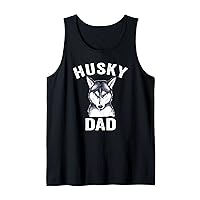Mens Father's Day Husky Dad - Vintage Siberian Husky Dad Tank Top