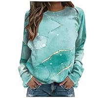 Womens Sweatshirts Trendy Crewneck Long Sleeve Tops Sexy Floral Loose Fit Pullover Shirt Teen Girl Clothes