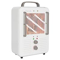 Comfort Glow EUH341 Milkhouse Style Electric Heater 5,200 Btu, White, Length: 7in, Width: 10.25in, Height: 15.5in
