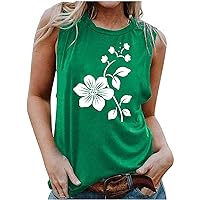 Tanks Top for Women Summer Vest Casual Sleeveless Blouses Solid Color T Shirts Cute Flower Graphic Tees Streetwear