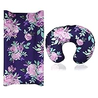 Baby Changing Pad Cover and Nursing Pillow Cover for Girls, Newborn Breastfeeding Pillow Cover Nursery Room Decoration