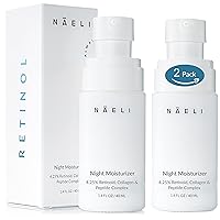 Retinoid Cream - 4.25% Retinol Night Moisturizer for Face & Neck with Collagen, Peptides & Hyaluronic Acid - Anti Aging Wrinkle Cream, Improves Skin Tone & Texture, 1.4 oz (Pack of 2)