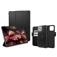 Dreem Bundle: Fibonacci Wallet-Case for iPhone 13 with Da'Vinci Apple iPad Pro 12.9” Case - Black