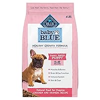 Baby BLUE Natural Small Breed Puppy Dry Dog Food, Healthy Growth Formula with DHA, Chicken and Oatmeal Recipe, 4-lb. Bag