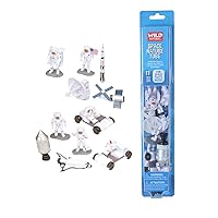 Wild Republic Figures Tube, Outer Space Toys, Shuttle, Astronaut, Space Station, Apollo Spacecraft, Lunar Rover, Saturn Rocket, Satellites Multi, 1.5