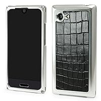 FACTRON SIMPLEX FA-M-602 for AQUOS R Compact SHV41, Rcompact, SH-M06, Shiny Silver x Black Croco, Duralumin