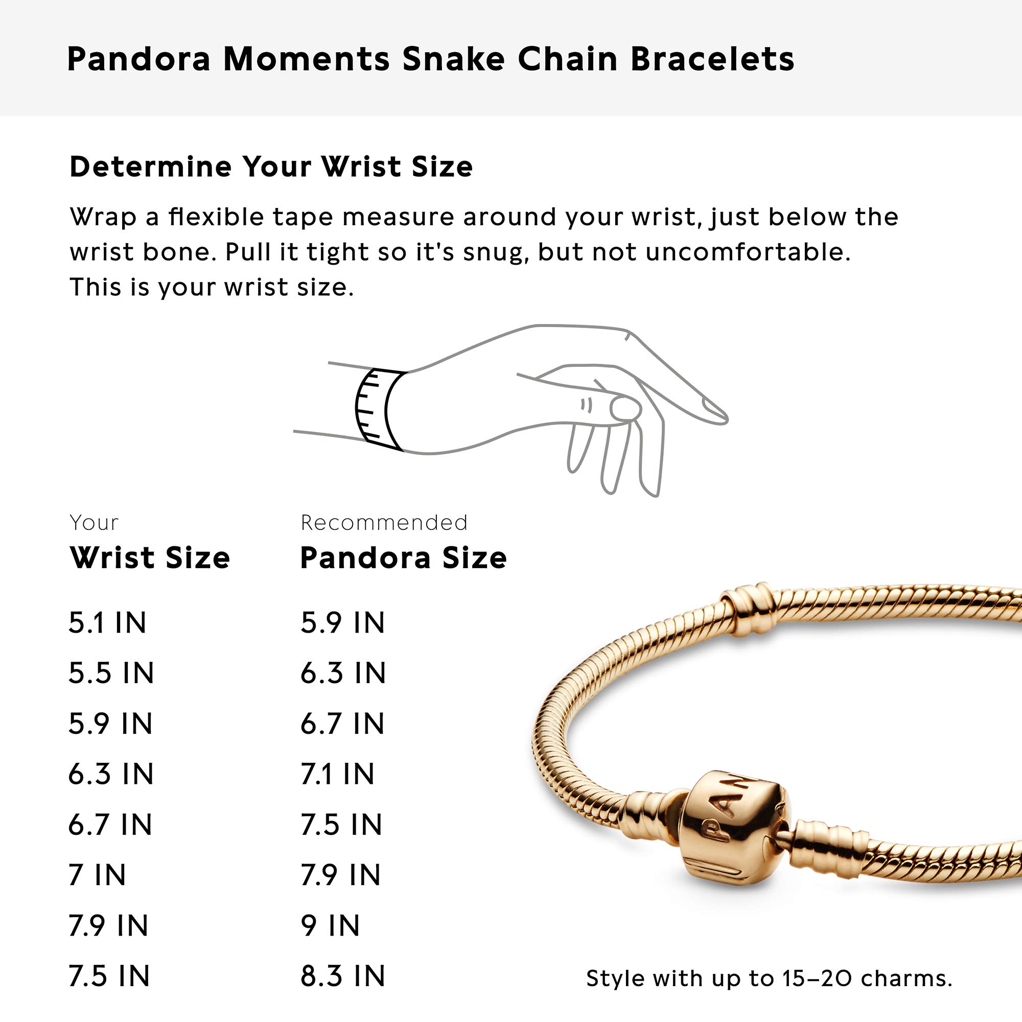 PANDORA Jewelry Iconic Moments Snake Chain Charm Bracelet