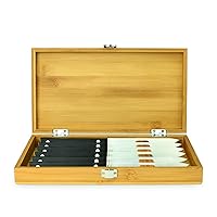 Kai Pro Steak Knife Set, 6 Steak Knives, Bamboo Box