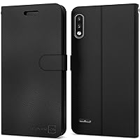 CoverON Wallet Pouch Designed for LG K32 / LG K22 / K22+ Plus Leather Case, RFID Blocking Flip Folio Stand Phone Cover - Black