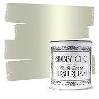 Shabby Chic Chalk Furniture Paint: Luxurious Chalk Finish Craft Paint for Home Decor, DIY, Wood Cabinets - All-in-One Paints with Rustic Matte Finish [Antique Champagne] - (Liter Covers 129 sf)