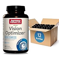 Jarrow Formulas Vision Optimizer Veggie Capsules - 180 Count - Eye Supplement - Dietary Supplement - With Grape Seed Extract, Lutein & Zeaxanthin, Quercetin & More - Non-GMO - Gluten Free (Pack of 12)