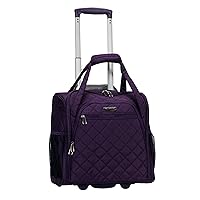 Rockland Melrose Upright Wheeled Underseater Carry-On Luggage, Purple, 15-Inch