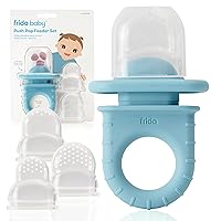 Frida Baby Push Pop Feeder, Baby Fruit Feeder, Baby Fruit Food Pacifier to Safely Introduce New Foods, Fresh + Frozen Food Silicone Feeder for Babies, BPA Free,Dishwasher Safe