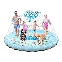 EPN Splash Pad, Extra Large Sprinkler Play Mat Fun for Kids, Thicker Summer Outdoor Water Toys Toddler Pool for 3-12 Years Old Children Boys & Girls (102