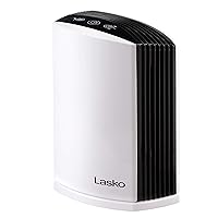 Lasko LP200 HEPA Desktop Air Purifier with Timer for a Cleaner,Fresher Home Environment –2-Stage Filtration Removes Smoke, Odors, Pet Dander, Virus Sized Particles,Pollen, 14.75