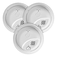 First Alert SMI100, Battery-Operated Smoke Alarm, 3-Pack