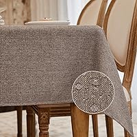 BALCONY & FALCON Rectangle Tablecloth Washable Wrinkle Resistant and Water Proof Table Cloth Decorative Linen Fabric Tablecloths for Dining Parties Kitchen Wedding and Outdoor Use (Taupe Gray, 57x85)