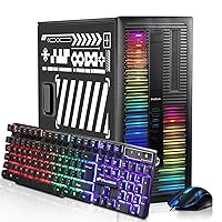 HP RGB Gaming Desktop Computer, Intel Quad Core I5 3.2G up to 3.6GHz, GeForce GTX 750 Ti 4G, 16GB RAM, 512G SSD, RGB Keyboard & Mouse, 600M WiFi & Bluetooth 5.0, Win 10 Pro (Renewed)