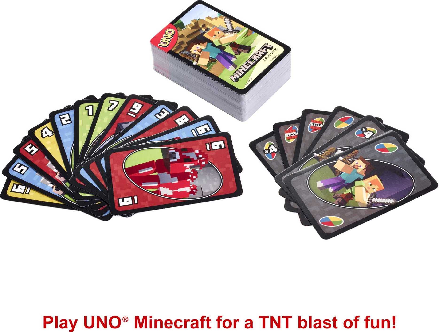UNO Minecraft Card Game for Family Night with Minecraft-Themed Graphics in a Collectible Tin for 2-10 Players (Amazon Exclusive)