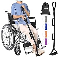 39 Inch Long Rigid Leg Lifter with Padded Loops for Hands and Feet,Leg Lifter Strap Hip&Knee Replacement Surgery Recovery Kit,Foot Lifter Easily Get in and Out of Bed,Car,Wheelchair