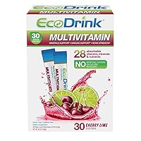 EcoDrink Complete Multivitamin Drink Mix, 30 Packets, Cherry Lime
