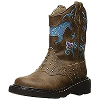ROPER Toddler Girls Horse Flowers Floral Round Toe Casual Boots Mid Calf - Brown