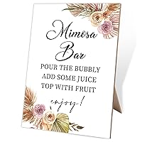 Mimosa Bar Sign,Wooden Sign with Stand,Boho Floral Mimosa Bar Decorations,Fiesta Bar Decor,Bridal Shower Supplies,Bar Supplies,Party Decor,Bridal Shower Sign,Wedding Decor,Party Supplies,4