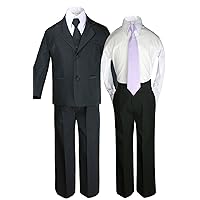 6pc Boys Suit with Satin Lilac Necktie from Baby to Teen
