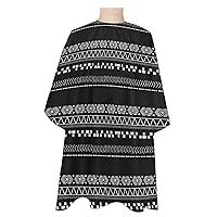 Black Boho Barber Cape - Salon Hair Cutting Cape for Women,Men,Kids,Adults,Haircut Cape with Adjustable Elastic Neckline Hairdressing Stylist Cape Gown Accessories Casual Modern Minimalist Geometric