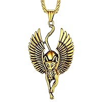 FaithHeart Ancient Egyptian Jewelry Bastet/Akhnaton Pharaoh King Pendant Necklace for Men Woman Delicate Gift Packaging