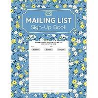 Mailing List Sign Up Book | Event Register Log Book To Collect Visitors´ Names, Emails, And Phone Numbers | Corporate Email List | Business Email Address List | Flora Cover Design