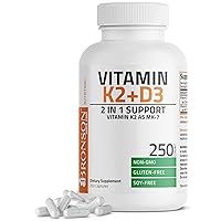 Vitamin K2 (MK7) with D3 Supplement Bone and Heart Health Non-GMO Formula 5000 IU Vitamin D3 & 90 mcg Vitamin K2 MK-7 Easy to Swallow Vitamin D & K Complex, 250 Capsules