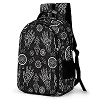 Kiromansi and Black Mysterious Symbols Laptop Backpack Durable Computer Shoulder Bag Business Work Bag Camping Travel Daypack