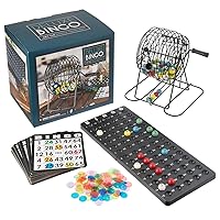 Deluxe Bingo Complete Game Set - Includes 50 Unique Cards, 300 Chips, 75 Balls, 6 Inch Cage & Master Board!