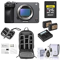 Sony Alpha FX3 Full-Frame Cinema Line Camera Bundle, 160GB CFexpress Memory Card, 2 Batteries, Dual Smart Charger, Backpack, Screen Protector, Card Wallet, Cleaning Kit for Digital Video (11 Items)