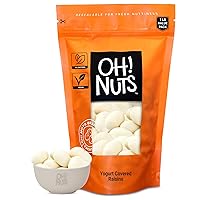 Oh! Nuts Yogurt Covered Raisins - 200pcs/1lb Bulk | Fresh Sweetened Dehydrated Creamy Yogurt Fruit Bites for Snacking & Baking | Low Cholesterol, High Fiber, High Iron