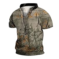 Polo Shirt Stripped Work Button up Shirts USA Golf Shirt Fishing t Shirts for Men Short Sleeve Big SND Tall t Shirts